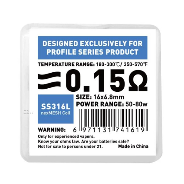 10x OFRF nexMESH Prebuilt Wire Fertigwicklung SS316L 0,15 Ohm